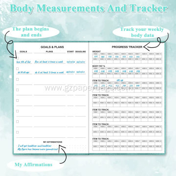 A5 Hardcover Leather Daily Health and Fitness Journal